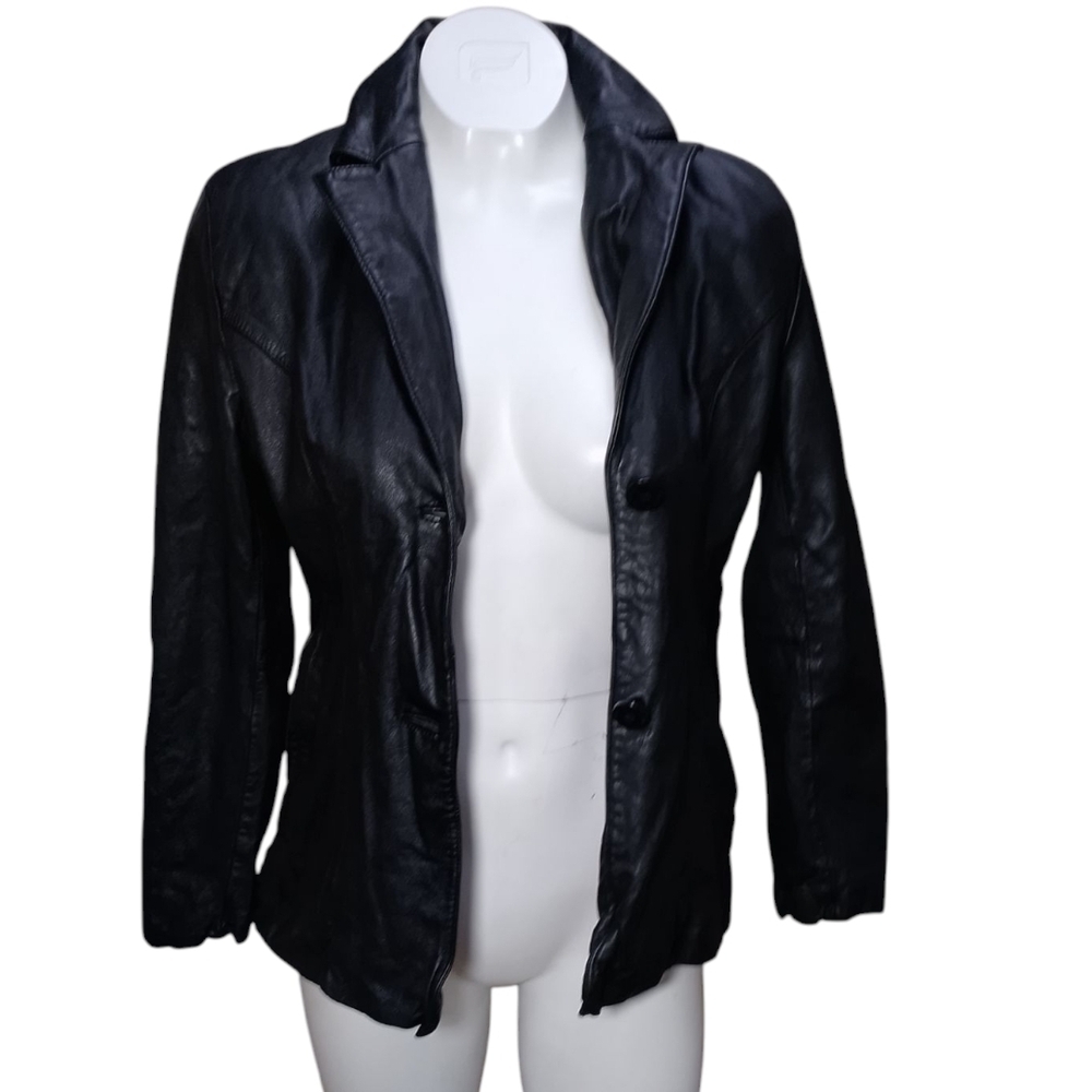Vintage Pelle Studio Vintage Black Leather Jacket Classic Design Size M